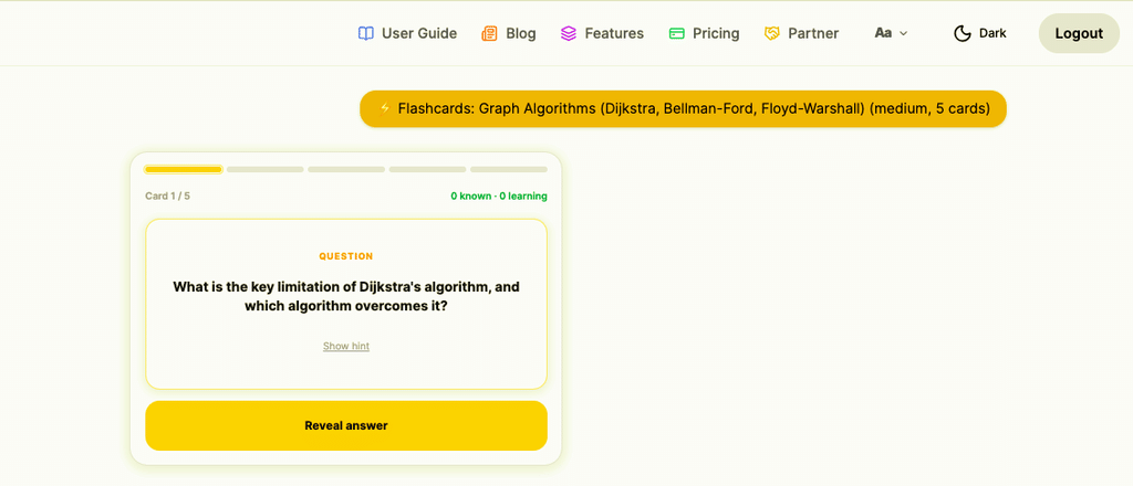 How to Crack GATE 2027 with Dynamo AI: Fast Mode, Flashcards, and Concept Mindmaps Dynamo AI flshcard results